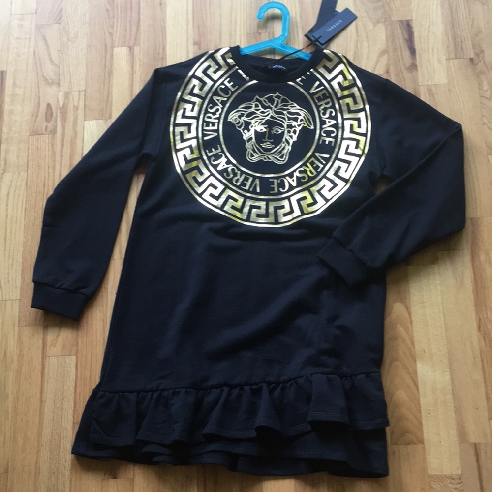 Black and gold Versace dress size 14A